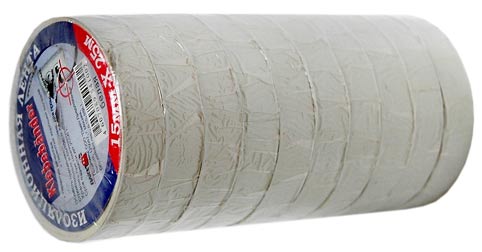 Изоляционная лента ПВХ 19мм х 20м 120 мкм белая 