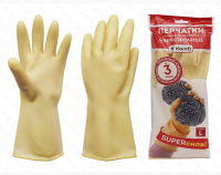 Перчатки резиновые латексные СВЕРХПРОЧНЫЕ (р-р S )