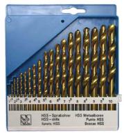 Набор сверел по металлу HSSнитрид титана 1-10 мм (19шт) [888]