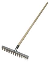 Грабли 12-зуб. (1.5мм) витые(нерж.)  с  дер. черенком