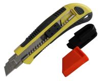 Нож 25 мм, автофиксация лезвия, пластиковый корпус (5 запас. лезвий) [888]