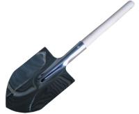 Лопата туристическая (нерж.) с дерев. шлиф. черенком