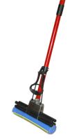 Швабра с 2-ым отжимом, пластик. крепл., пластик, фиксатором и метал. ручкой KD-8015