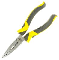 Длинногубцы изогнутые 180 мм CrV  сталь, прорезиненные ручки [888]