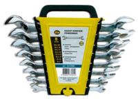 Набор ключей рожковых  8 шт., кованая CrV сталь, хромир. [888]