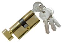 Личинка замка латунир. 6 ключ. 70 мм с поворот.