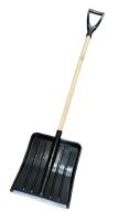 Лопата снег. пласт. 410 х 435 мм с алюмин. наклад. с дер. чер. и Y-ручкой