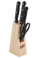 Ножи в наборе 6 предм., нерж., ручка пластик с подставкой