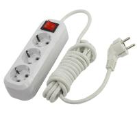 Удлинитель эл. бытовой ШВВП с выключателем 2х 0,5 5м 3 роз.