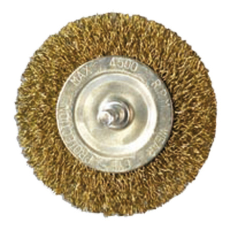 Щетка на дрель крацовка плоская крученая со шпилькой (75мм) [888]