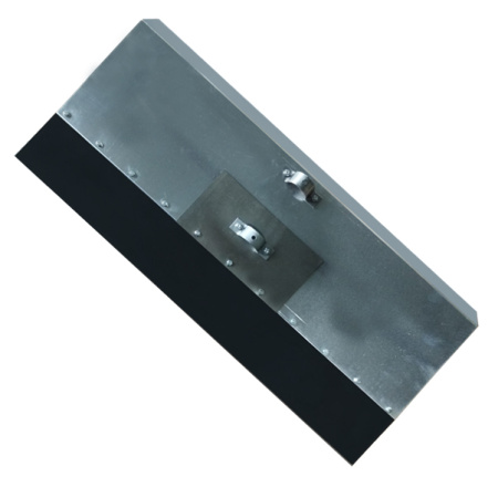 Лопата тротуар.  ударная 1 борт. 750 х 350 мм алюм. (толщ.2,0) с шир. накл.65Г усил(120х1,2 мм)  б/ч