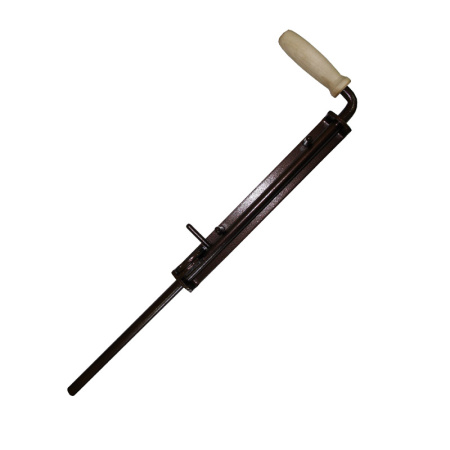 Задвижка гаражная 400мм. ПРАВАЯ с дер.ручкой мед. антик. №16-400 (И0001)