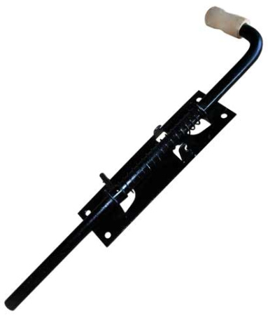 Задвижка гаражная 500мм универсальная с дер. ручк. с пружин. №12