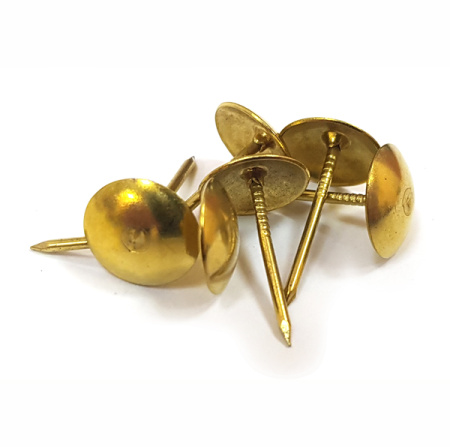 Гвозди декоративные длин.12мм диам.шляпки 10мм  (50 шт.) золото