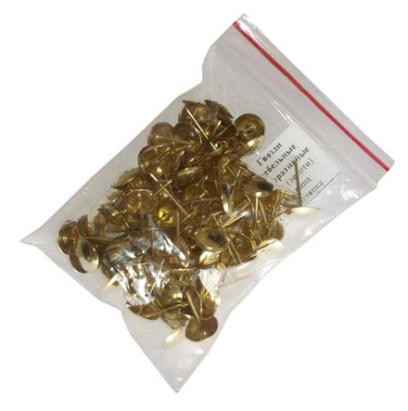 Гвозди декоративные длин.12мм диам.шляпки 5мм  (100 шт.) золото