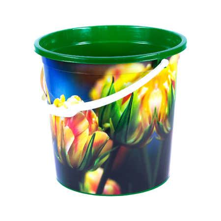 Ведро пласт. 10 л б/крышки пищ. с аппликацией