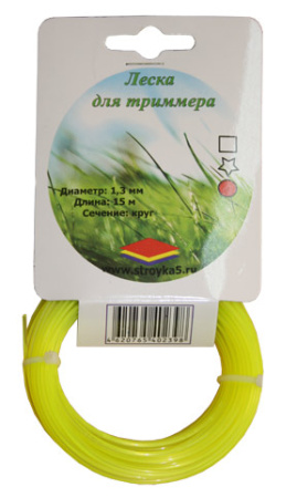 Леска для триммера ф 2,0мм * 15м круг
