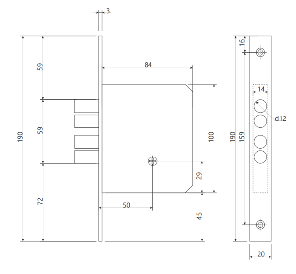 Замок врезной АПЕКС 99-K CR