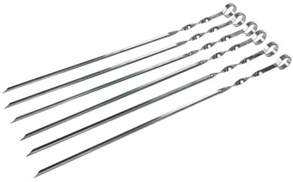 Шампура д/шашлыка нерж. угловой 6шт. в чехле 610 х 10 х 1  мм