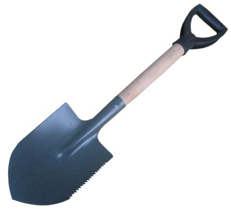 Лопата туристическая с дерев. черенком и Y-ручкой